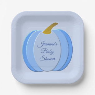 Assiettes En Carton Cute Blue Baby Boy Citrouille Baby shower personna
