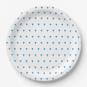 Assiettes En Carton Cute Blue Hearts Motif Plaque papier