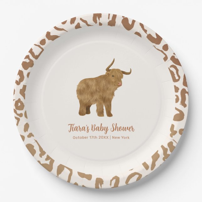 Assiettes En Carton Cute Boho Saint-Vache Baby shower occidental (Devant)