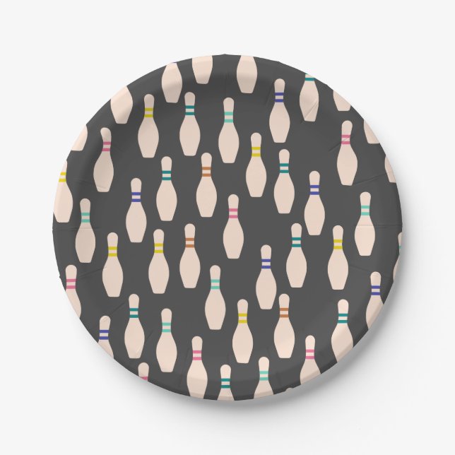 Assiettes En Carton Cute Bowling Pins Paper Plates (Devant)