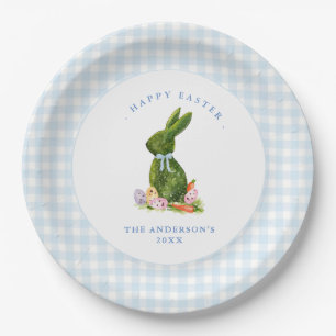 Assiettes En Carton Cute Bunny avec En vichy bleu frontière brunch de