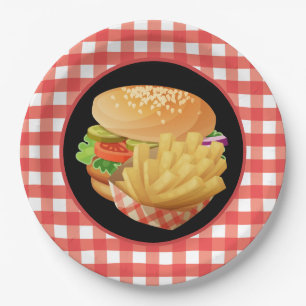 Assiettes En Carton Cute Burger et Fries