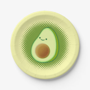 Assiettes En Carton Cute Cartoon Avocado