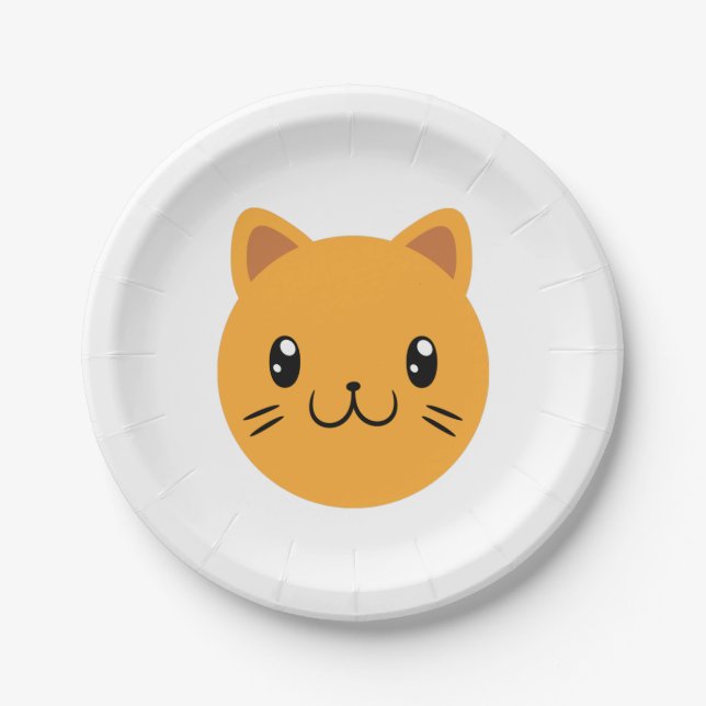 Assiettes En Carton Cute chat (Devant)