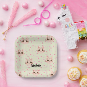 Assiettes En Carton Cute Chat simple chaton Motif