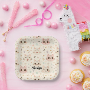 Assiettes En Carton Cute Chat simple chaton Motif