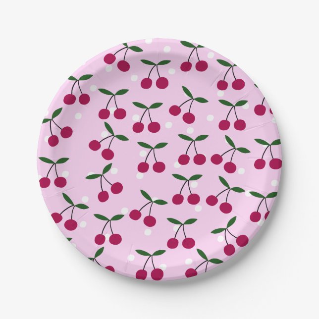 Assiettes En Carton Cute Cherry Paper Plates (Devant)