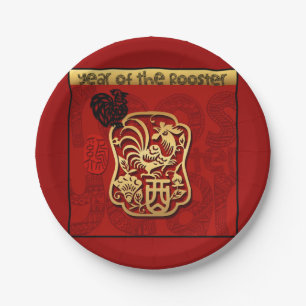 Assiettes En Carton Cute coq chinois Nouvel An Zodiac Anniversaire PPP