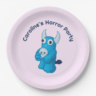 Assiettes En Carton Cute Crâne Demon - Horreur Quirky Halloween Party