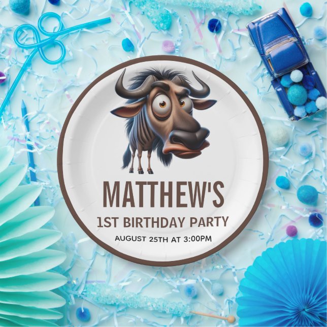 Assiettes En Carton Cute Crazy Cheetah Farm Theme 1st Birthday (Fête)