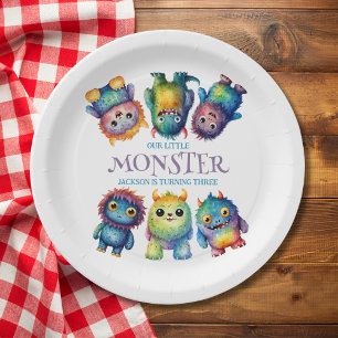 Assiettes En Carton Cute Cudely Colorful Petits Monsters Anniversaire