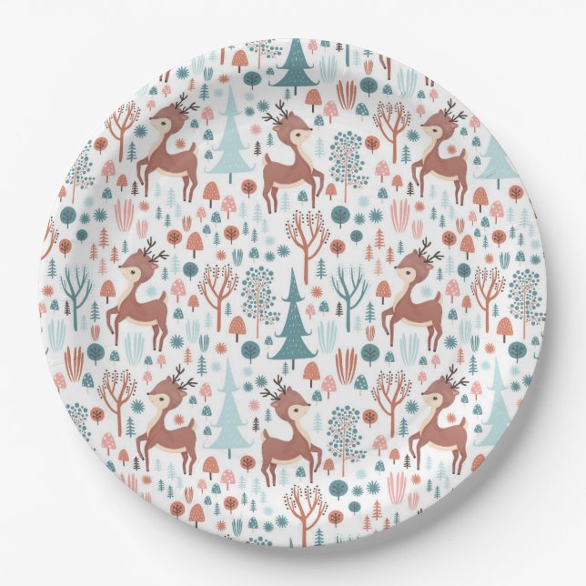 Assiettes En Carton Cute Deer (Devant)