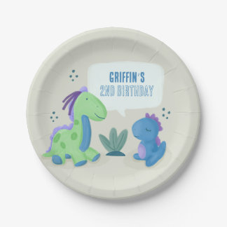 Assiettes En Carton Cute Dinosaur Anniversaire Plaques Papier