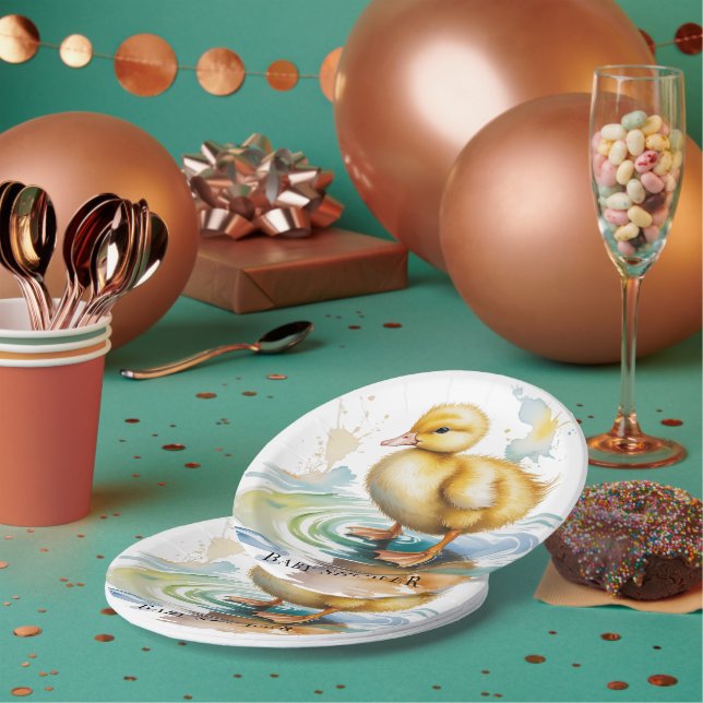 Assiettes En Carton Cute Duckling Gender Neutral Baby Shower (Multi)