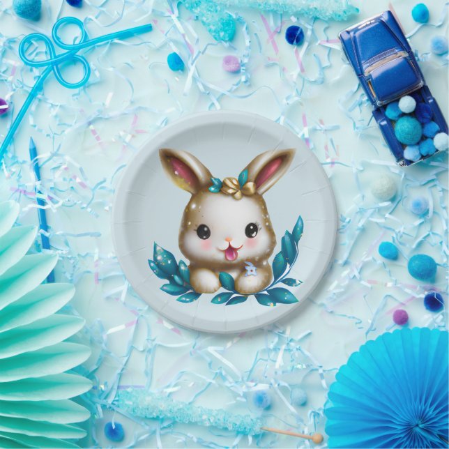 Assiettes En Carton Cute et adorable Kawaii Baby Bunny (Fête)