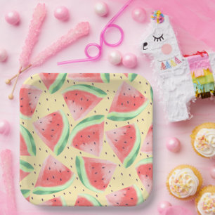 Assiettes En Carton Cute Eté Kawaii Aquarelle