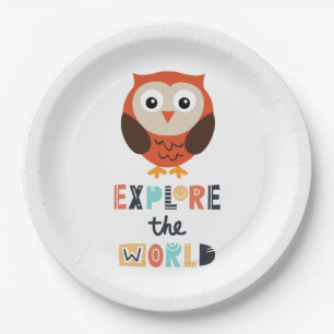 Assiettes En Carton Cute Exploration Owl