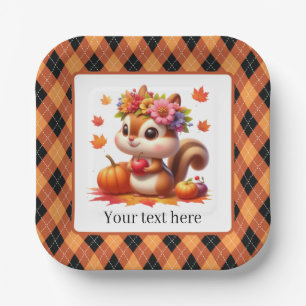 Assiettes En Carton Cute Fall Seasensrel fête personnalisable