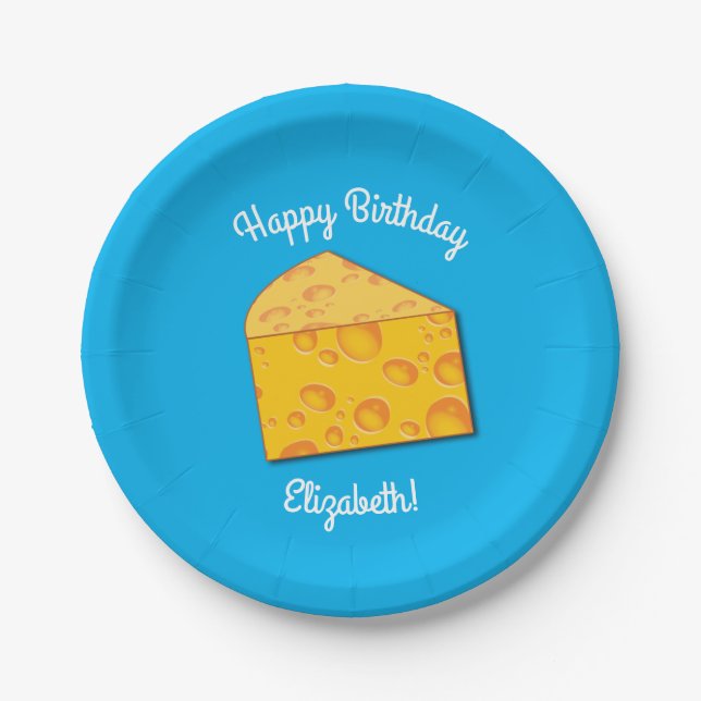 Assiettes En Carton Cute Fromage Wedge Enfants 1er anniversaire fête (Devant)