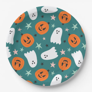 Assiettes En Carton Cute Ghost et Halloween Citrouille