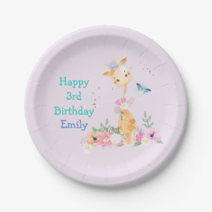Assiettes En Carton Cute Giraffe Design Anniversaire