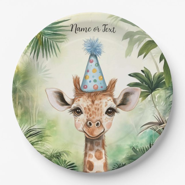Assiettes En Carton Cute Giraffe Jungle Baby Shower Party Beautiful (Devant)