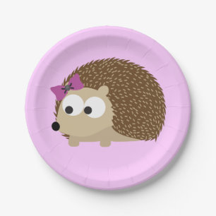 Assiettes En Carton Cute Girl Hedgehog