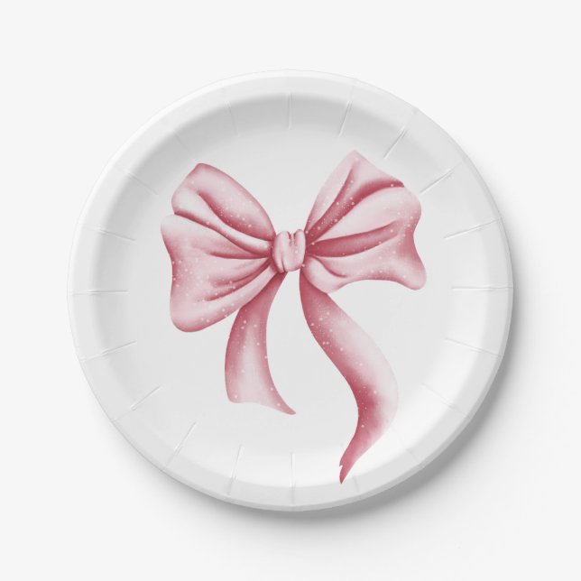 Assiettes En Carton Cute Girl Rose Bow (Devant)