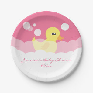 Assiettes En Carton Cute Girl Rubber Ducky Baby shower