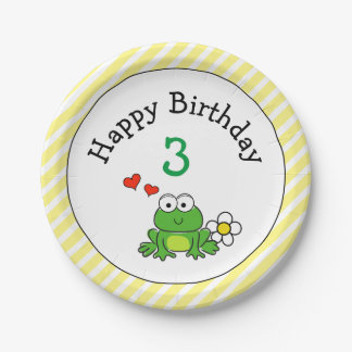 Assiettes En Carton Cute grenouille Anniversaire Plaque papier