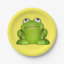 Assiettes En Carton Cute grenouille souriante