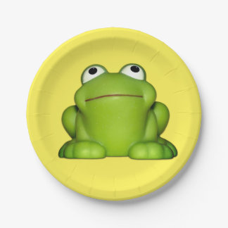Assiettes En Carton Cute grenouille souriante