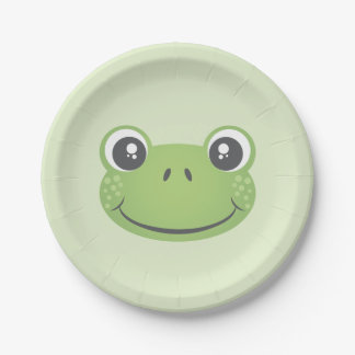 Assiettes En Carton Cute Grenouille verte | Plaque de papier