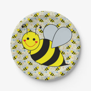 Assiettes En Carton Cute Grosse Bumble Plaques de papier d'abeille