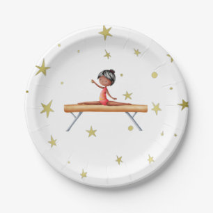 Assiettes En Carton Cute Gymnastique Black Girl Anniversaire