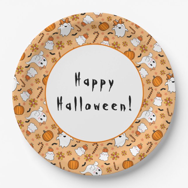 Assiettes En Carton Cute Halloween (Devant)