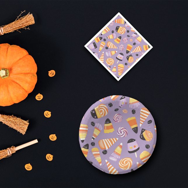 Assiettes En Carton Cute Halloween Candycorn Motif (Créateur téléchargé)