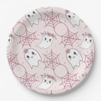 Cute Halloween Ghost & Spiderweb Motif (2)