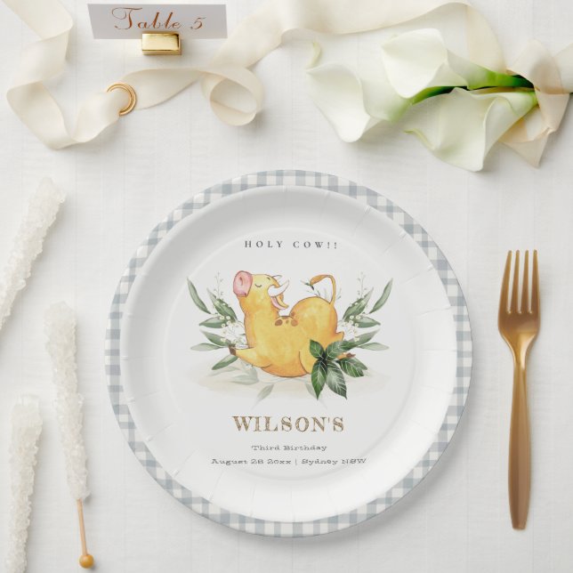 Assiettes En Carton Cute Holy Cow Farm Foliing Enfants N'importe quel  (Mariage)