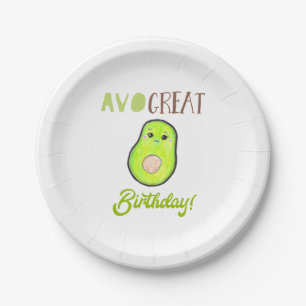 Assiettes En Carton Cute Kawaii Avocado Avo Great Birthday Sweet