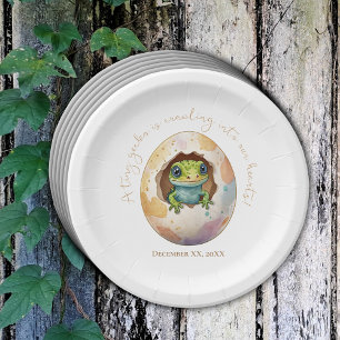 Assiettes En Carton Cute Kawaii Gecko Lizard Baby shower d'oeufs