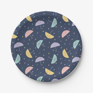 Assiettes En Carton Cute Kawaii Umbrella Motif Plaque papier