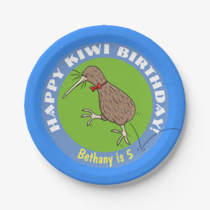 Assiettes En Carton Cute kiwi oiseau heureux d'anniversaire caricature