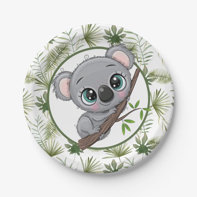 Assiettes En Carton Cute Koala Cub (Devant)