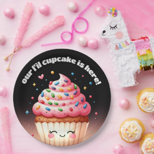 Assiettes En Carton Cute L'il Cupcake Sprinkings Baby shower Bienvenue