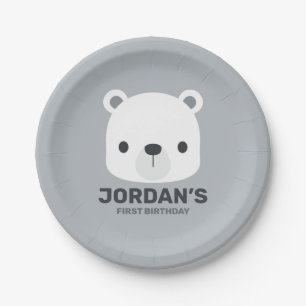 Assiettes En Carton Cute Little Polar Bear