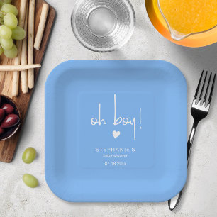 Assiettes En Carton Cute Mid Blue Baby Boy Douche