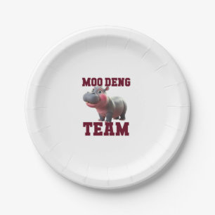 Assiettes En Carton Cute MOO DENG TEAM Baby Hippo Squad Girls Besties