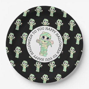 Assiettes En Carton Cute Mummy Halloween Party