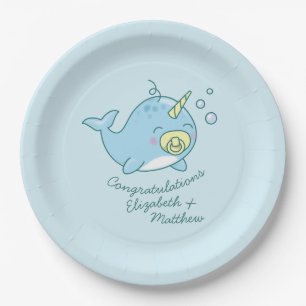 Assiettes En Carton Cute Narwhal Baby shower Kawaii